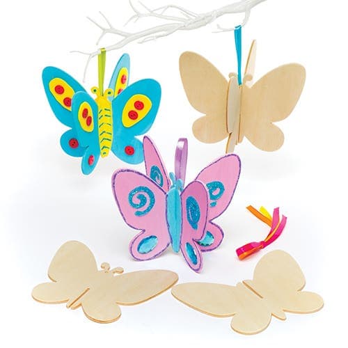 Wooden 3D Butterflies (Pack of 6) Art Craft Kits