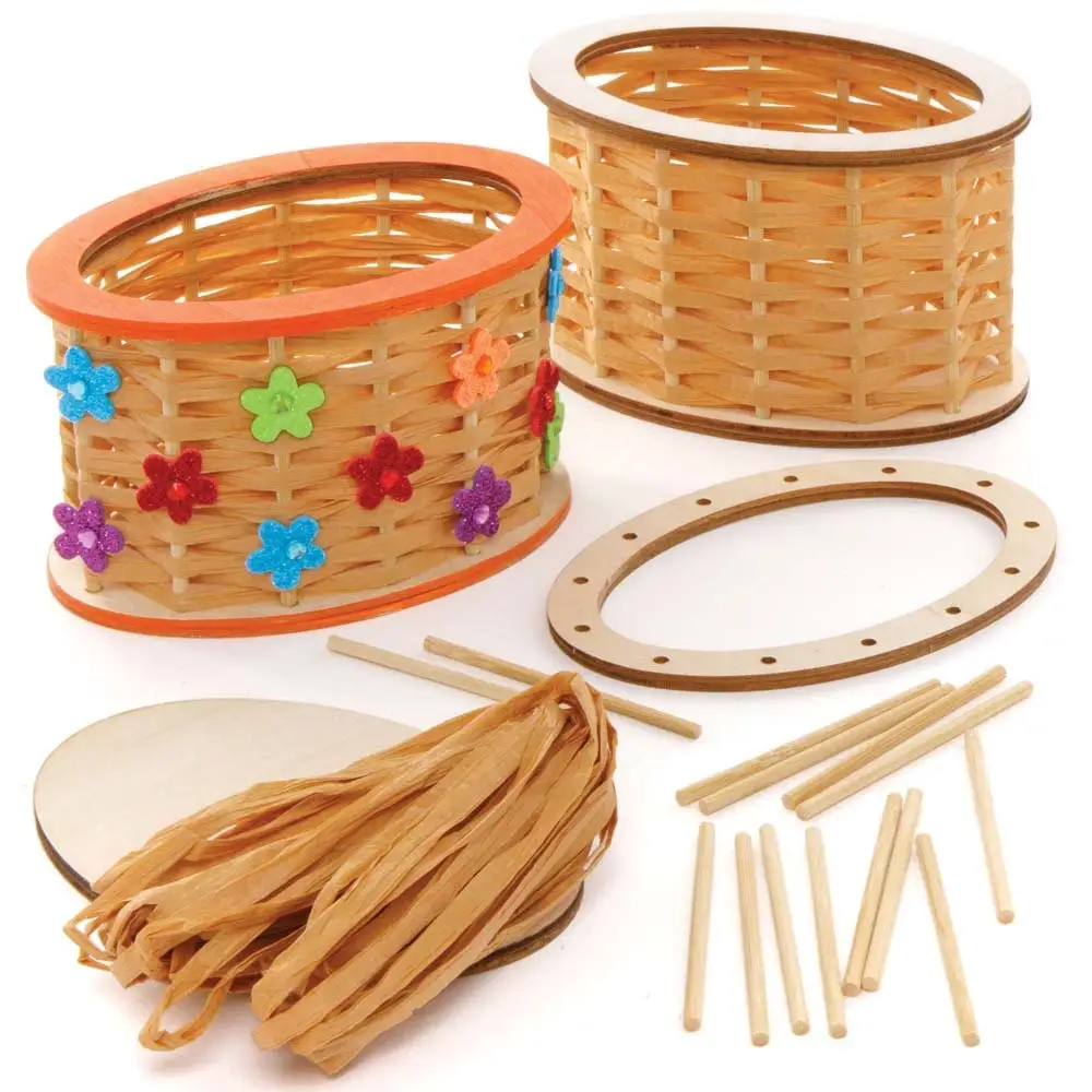 Wooden Basket Weaving Kits (Pack of 2) Sewing & Weaving Craft Kits