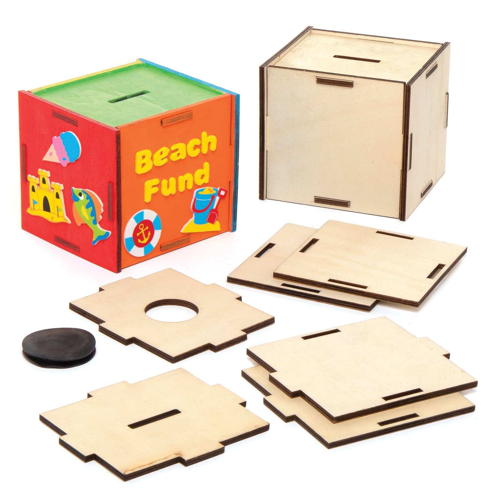 Wooden Money Box Kits (Pack of 3) Decoration Craft Kits