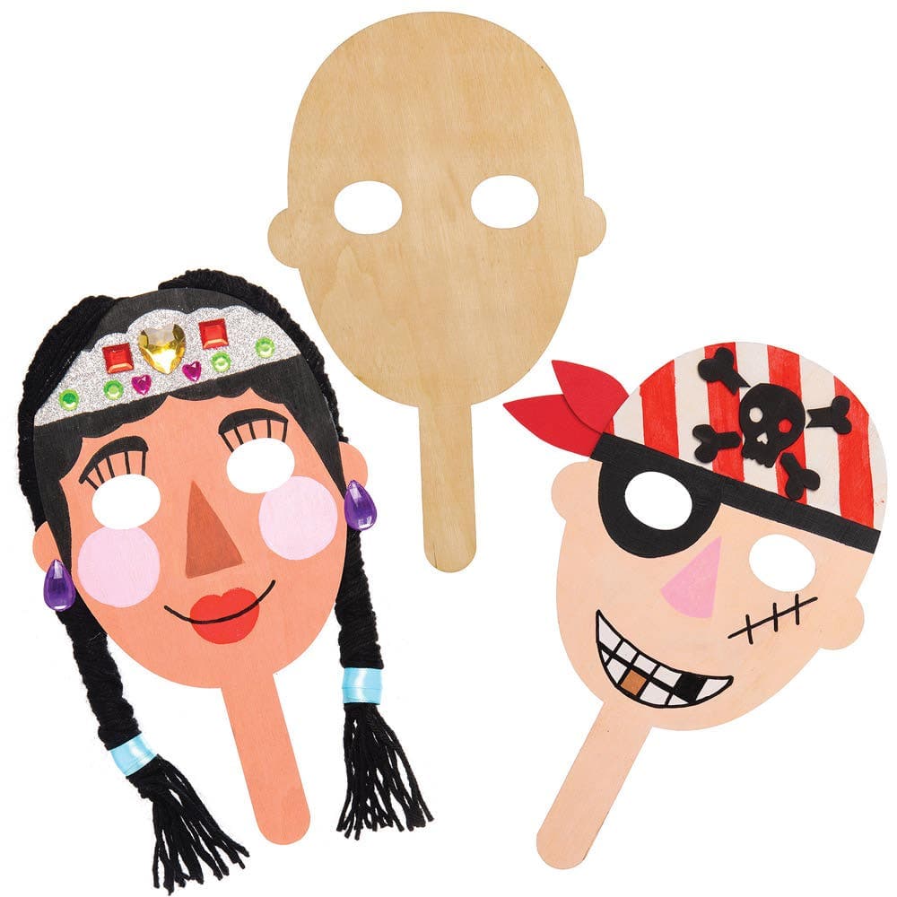 Wooden Face Masks (Pack of 5) Decoration Craft Kits