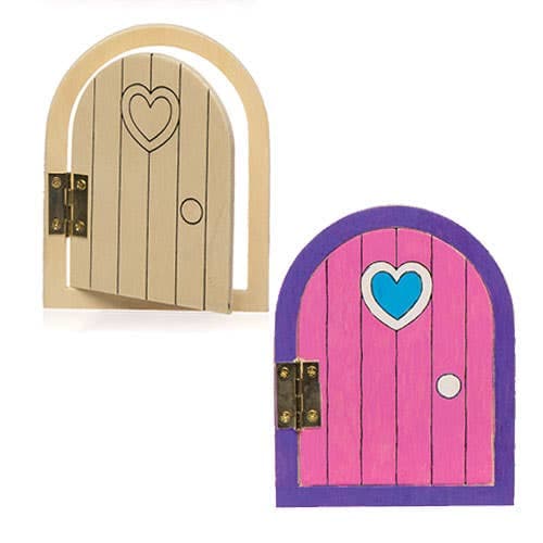 Wooden Arched Fairy Doors (Pack of 4) Decoration Craft Kits