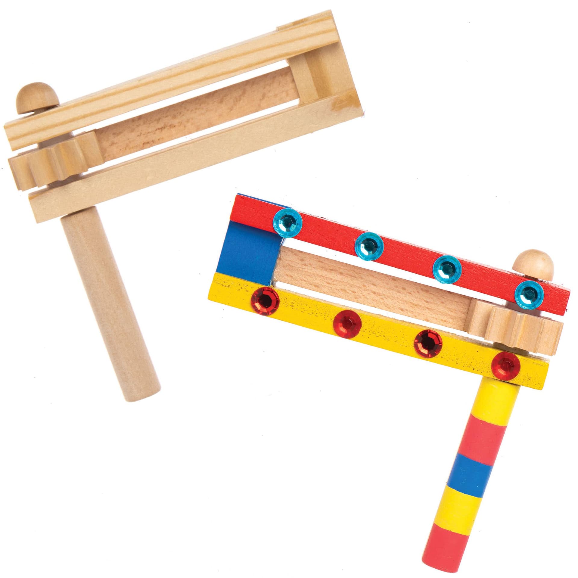 Wooden Football Rattles (Pack of 2) Art Craft Kits