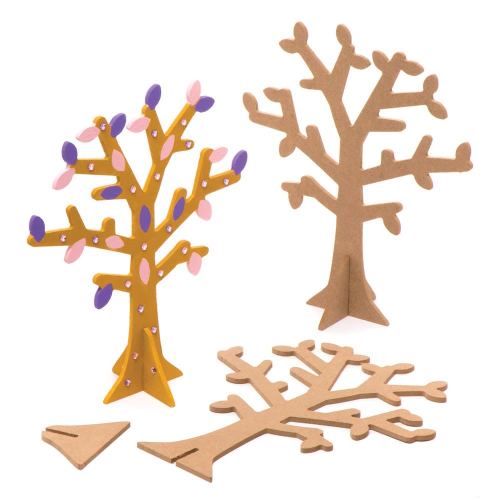 Wooden Jewellery Trees (Pack of 2) Decoration Craft Kits