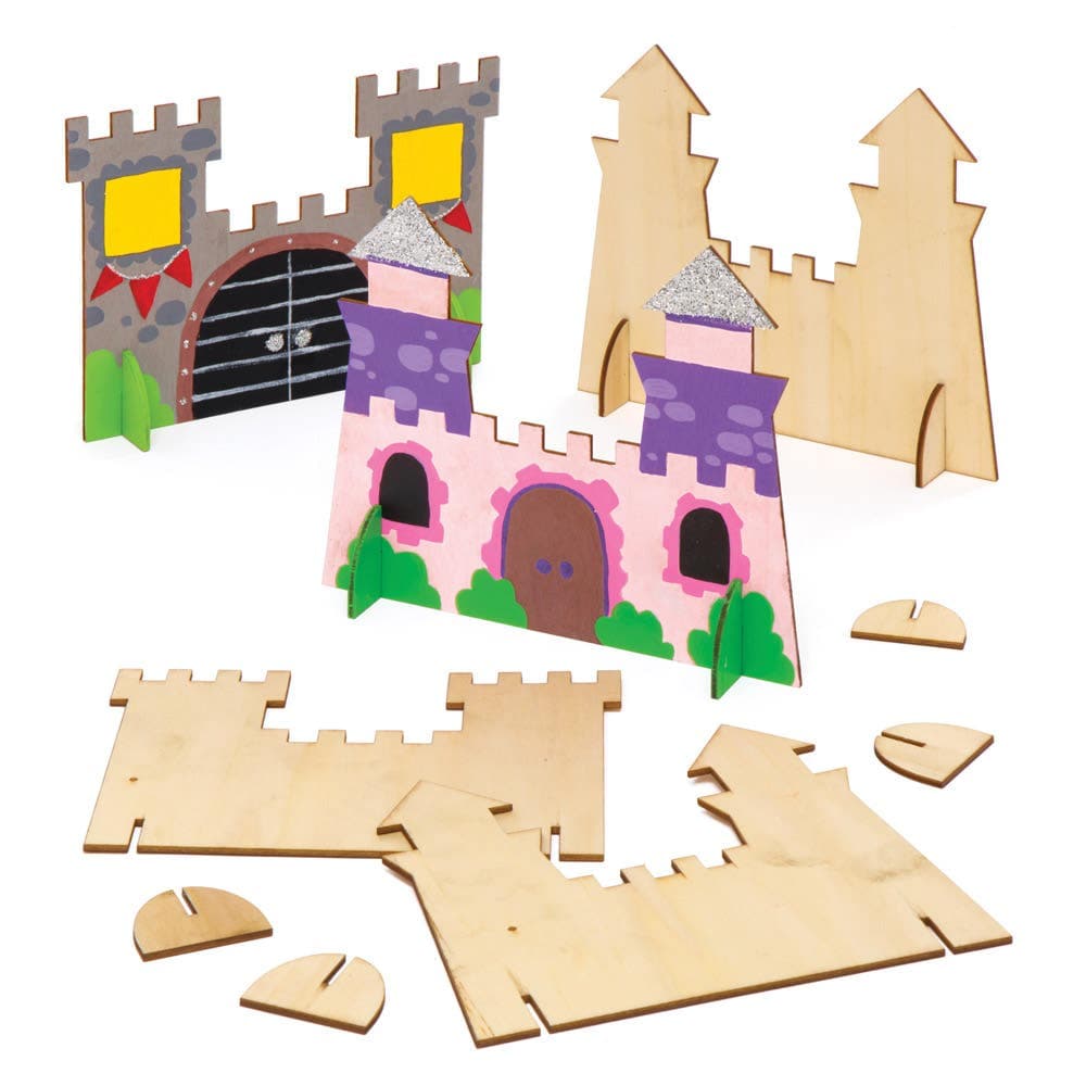 Wooden Stand-up Castles (Pack of 6) Decoration Craft Kits