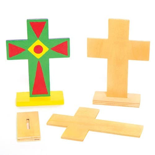 Wooden Stand-up Crosses (Pack of 4) Decoration Craft Kits