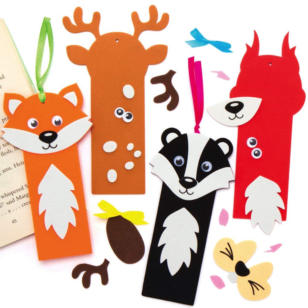 Woodland Animal Bookmark Kits (Pack of 8) 8 Assorted Designs, Decoration Craft Kits, Height Approx. 15cm