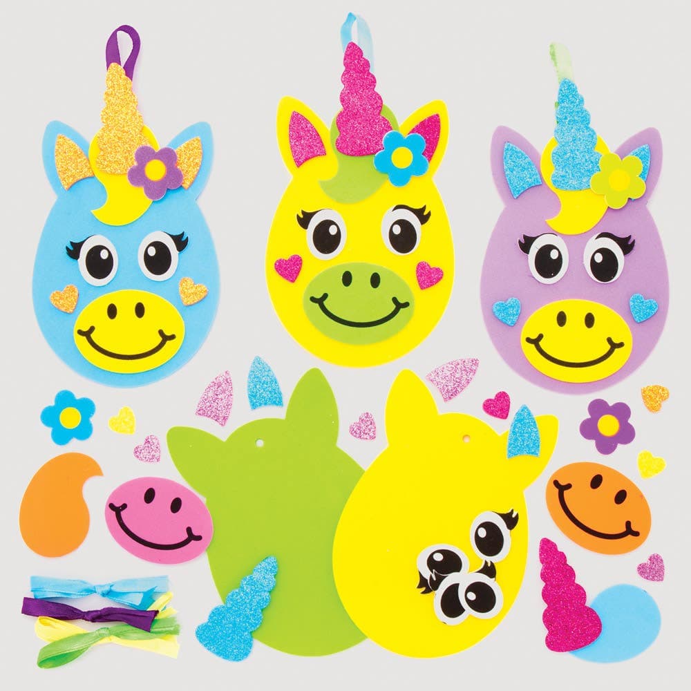 Unicorn Easter Egg Mix & Match Decoration Kits (Pack of 8) Easter Crafts For Kids