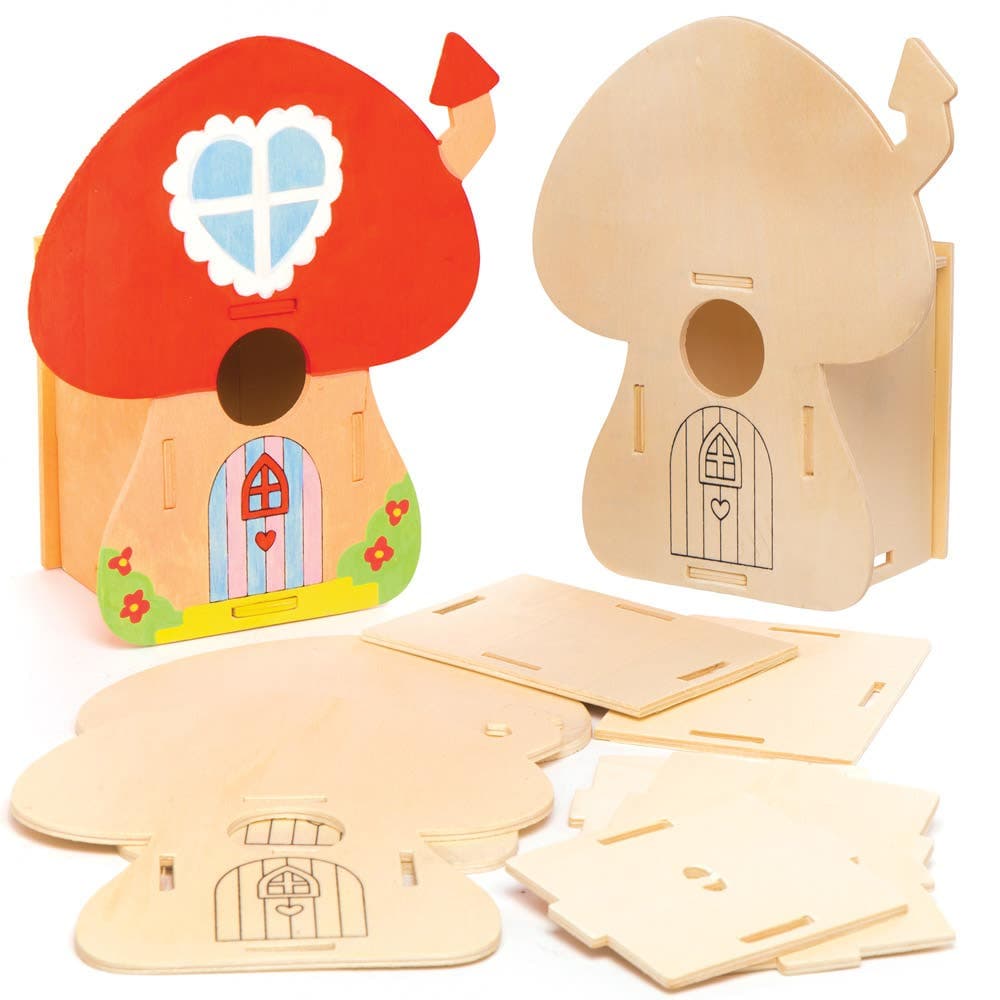 Fairy House Wooden Bird House Kits (Pack of 2) Nature Craft Kits