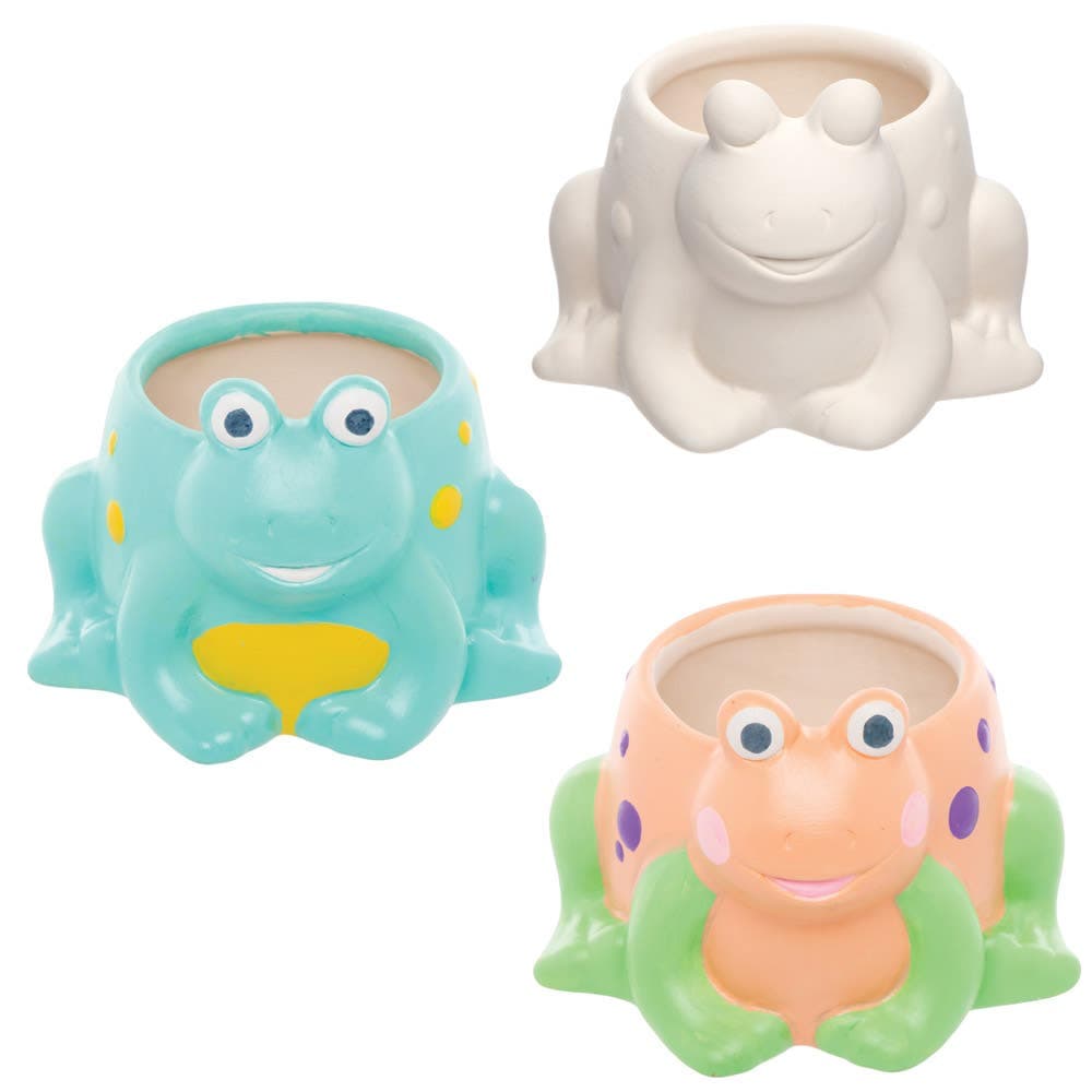 Frog Ceramic Flowerpots (Box of 2) Nature Craft Kits