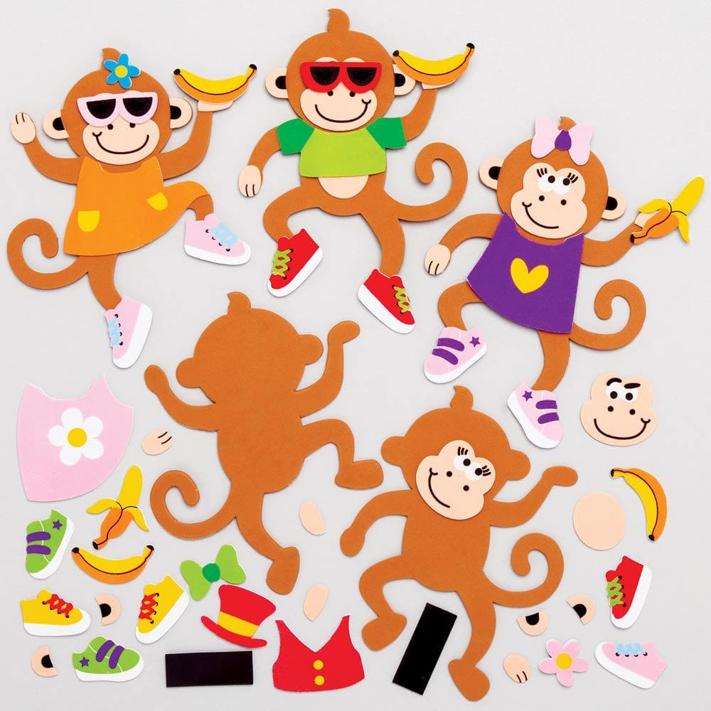 Cheeky Monkey Mix & Match Magnet Kits (Pack of 8) Art Craft Kits