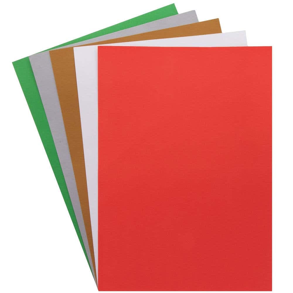 Christmas A4 Card & Paper Value Pack (Pack of 100) Christmas Craft Supplies 5 assorted colours - Red, Green, Gold, Silver & white
