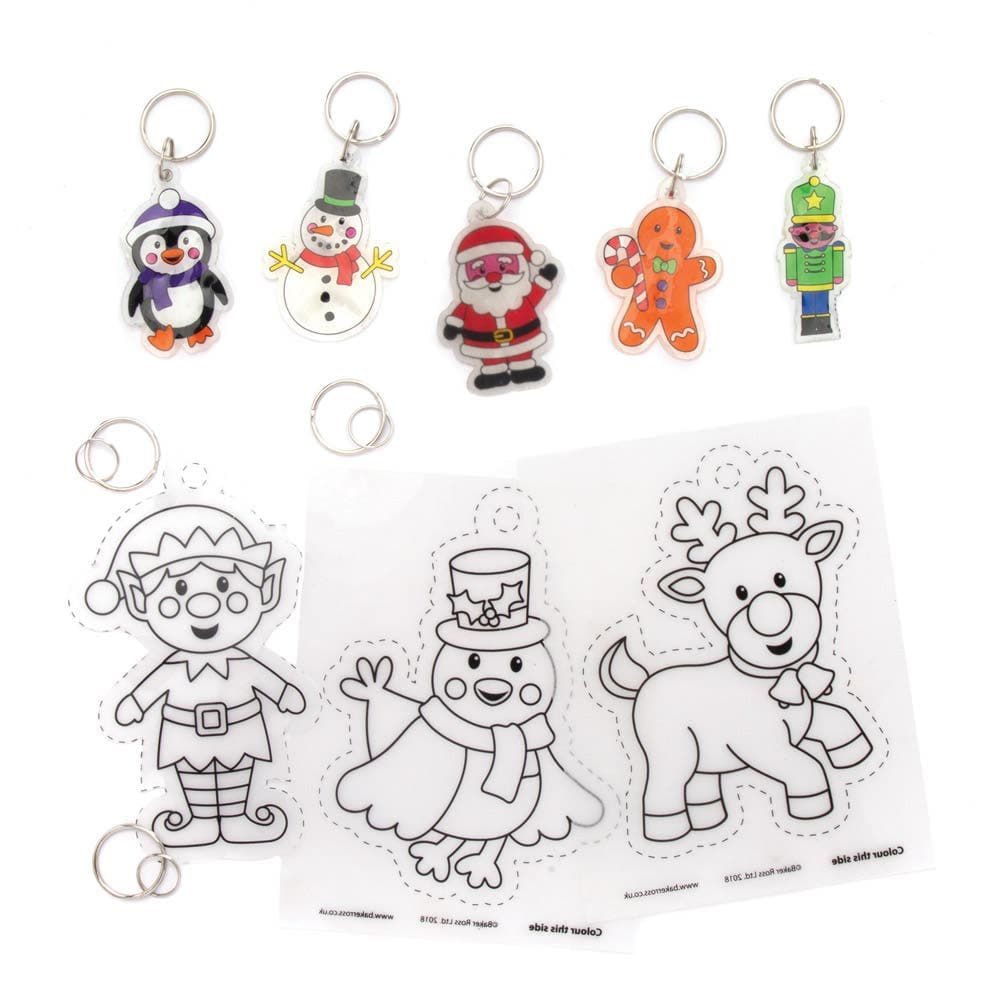 Christmas Super Shrink Keyring Kits (Pack of 8) Christmas Crafts