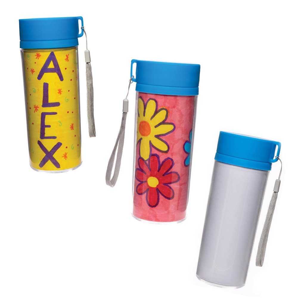 Design Your Own Travel Mug (Each) 3 Paper Inserts Included, Height 16cm, Strong Plastic