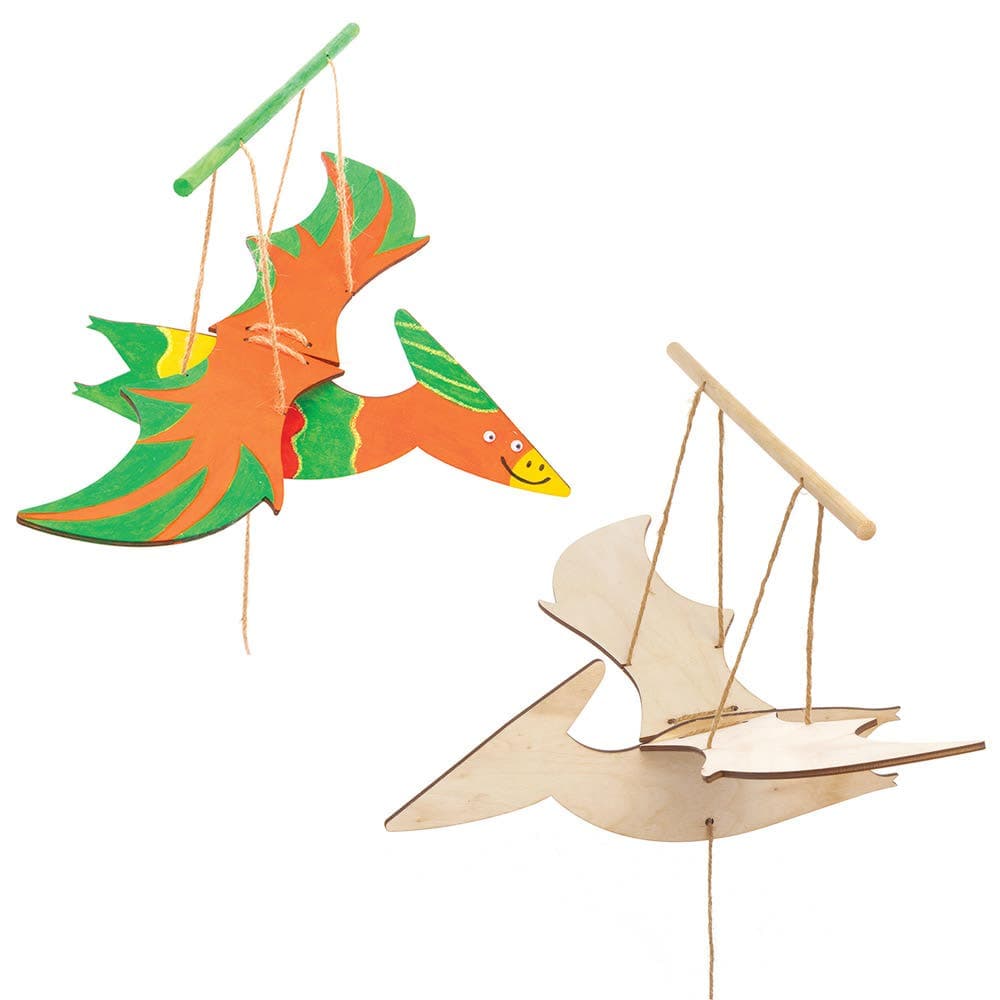 Dinosaur Wooden Flying Puppet Kits (Pack of 3) Art Craft Kits
