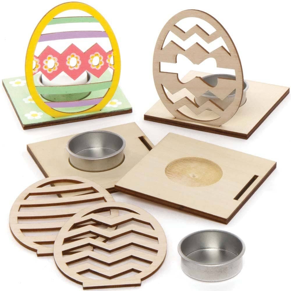 Easter Egg Wooden Tealight Holder Kits (Pack of 4) Easter Crafts For Kids