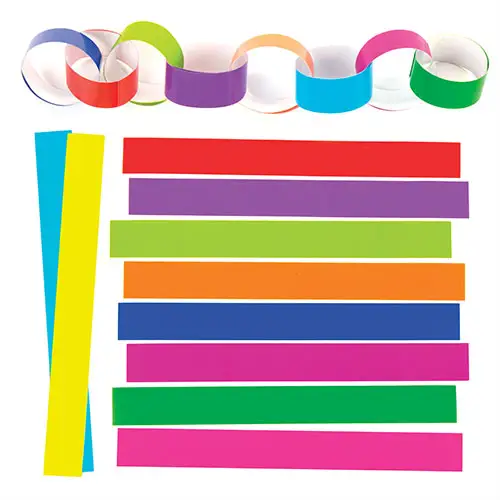 Coloured Paper Chains (Pack of 300) Party Decorations 10 assorted colours