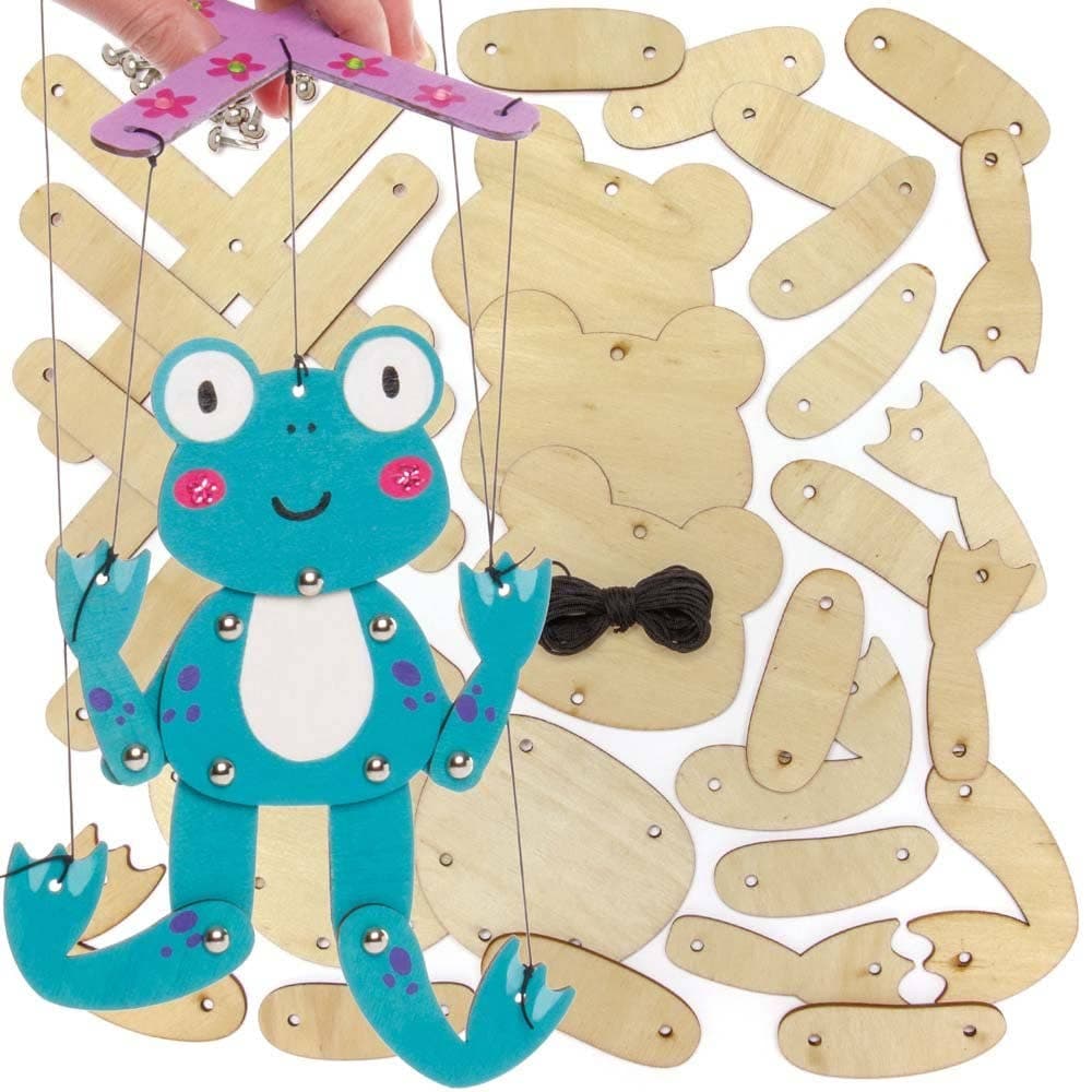 Frog Wooden Marionette Kits (Pack of 3) Art Craft Kits