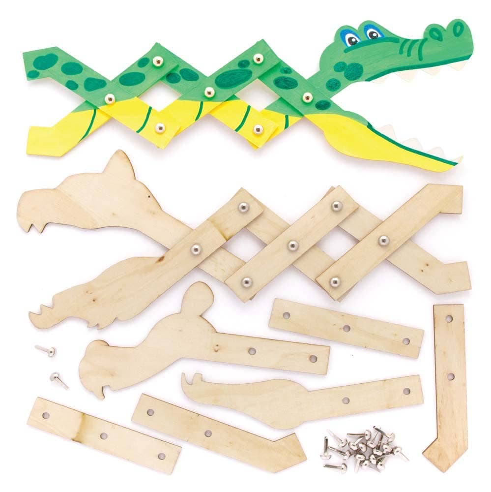Jungle Animal Wooden Extendable Puppet Kits (Pack of 3) Art Craft Kits