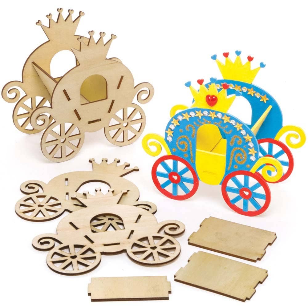 Royal Carriage 3D Woodcraft Kits (Pack of 4) Art Craft Kits