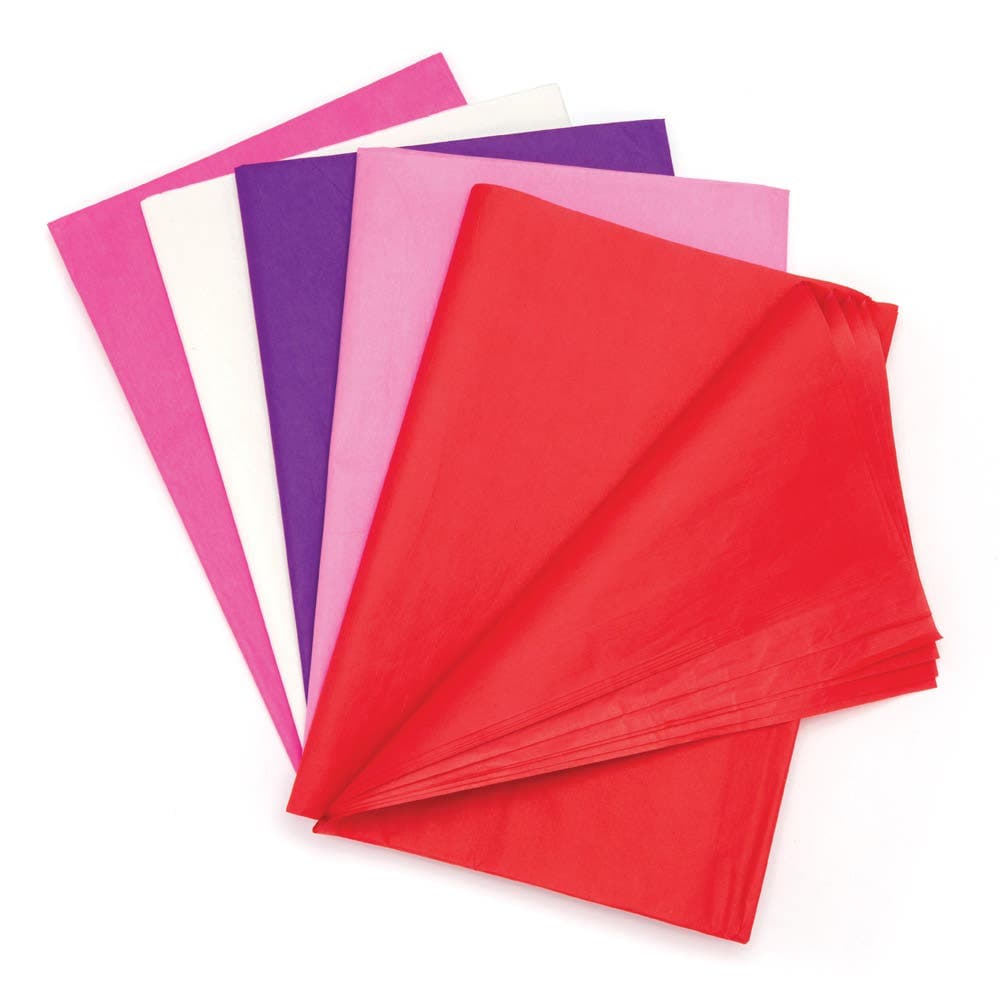 Red, Pinks & Purple Tissue Paper Value Pack (Pack of 25) Paper & Card 5 assorted colours - Red, White, Purple, Light Pink & Dark Pink