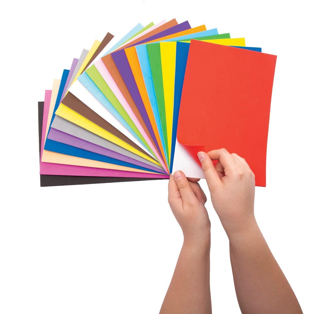 Self-Adhesive Foam Sheets Classpack (Pack of 50) Craft Supplies 20 assorted colours