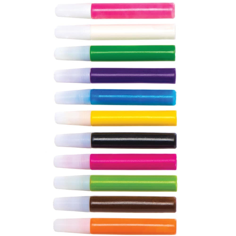 Suncatcher Paint Pens Bumper Pack (Pack of 12) Art Supplies, Art Materials 12 assorted colours - Green, Purple, Yellow, Pink, Blue, Orange, Black, Light Pink, Brown, Dark Green, Red & White