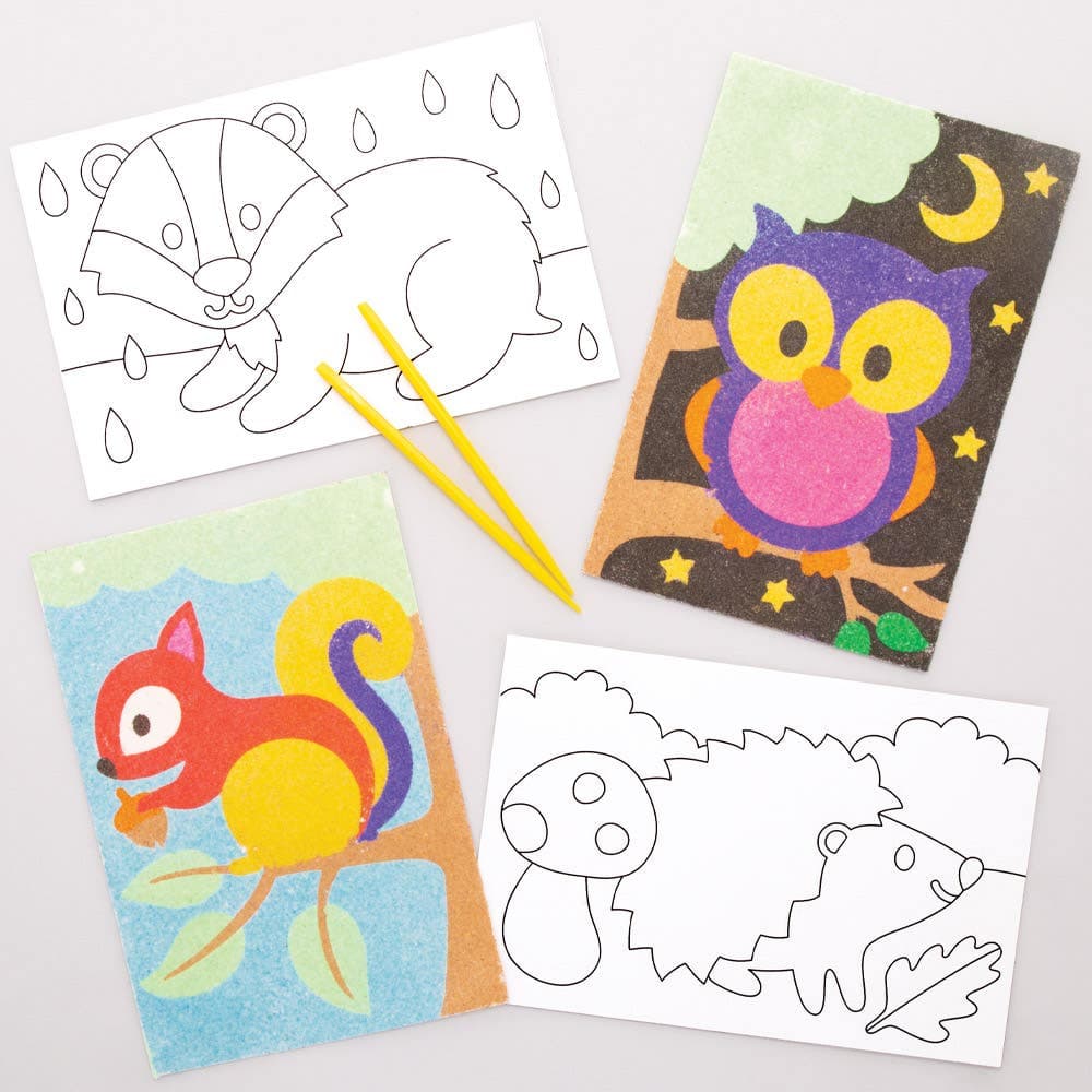 Woodland Animal Sand Art Pictures (Pack of 8) Art Craft Kits