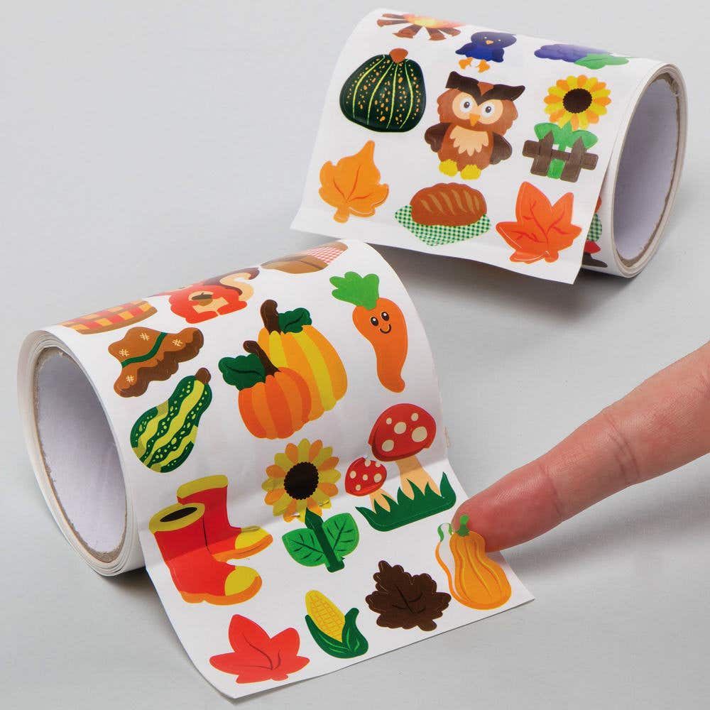 Harvest Festival Sticker Rolls Value Pack (Pack of 600) 60 Assorted Designs, Sticker Packs